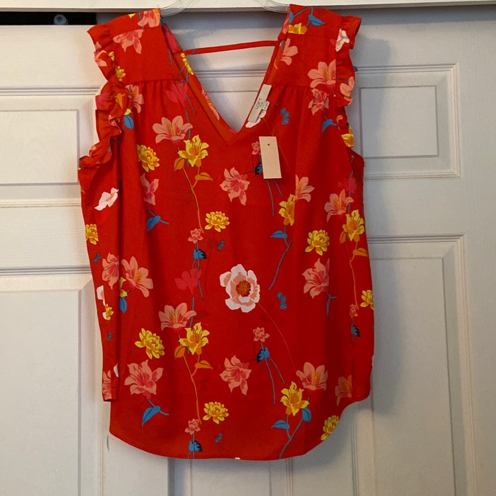 Loft Red Blouse - NWT